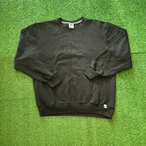 Vintage Y2K Russell Athletic Blank Black Crewneck Size L